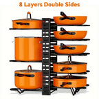 8-Tier Heavy-Duty Pot & Pan Organizer - Newest