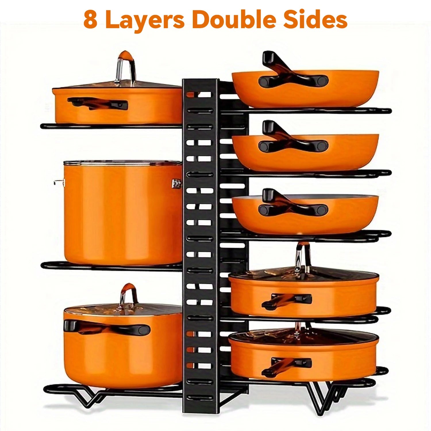 8-Tier Heavy-Duty Pot & Pan Organizer - Newest