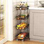 4-Tier Stackable Kitchen Storage Rack on Wheels