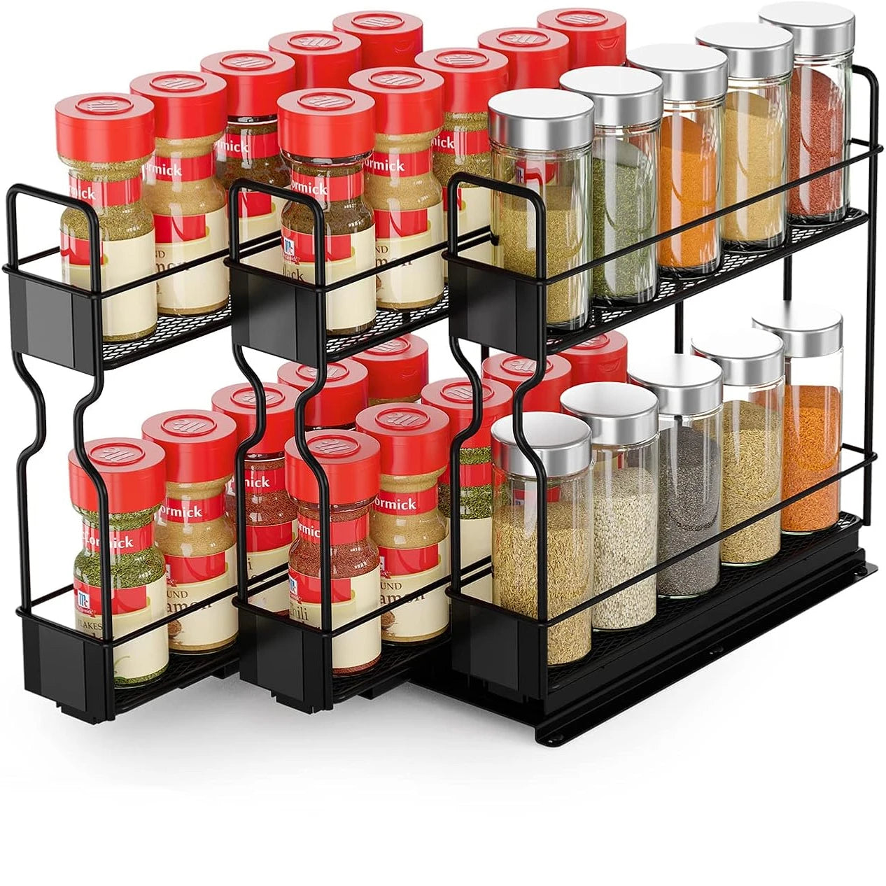 2-Tier Slide Out Spice Rack Organizer - Newest