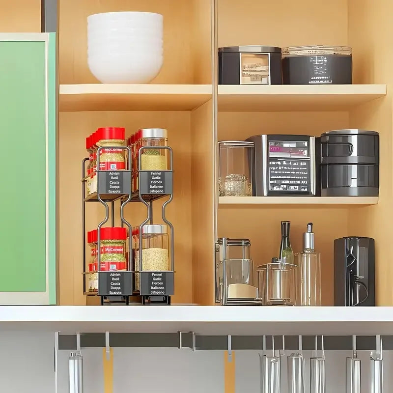 2-Tier Slide Out Spice Rack Organizer - Newest