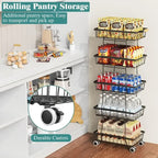 4-Tier Stackable Kitchen Storage Rack on Wheels