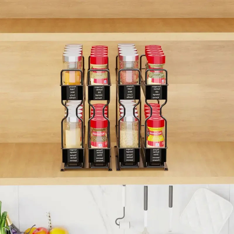2-Tier Slide Out Spice Rack Organizer - Newest