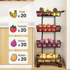 4-Tier Stackable Kitchen Storage Rack on Wheels