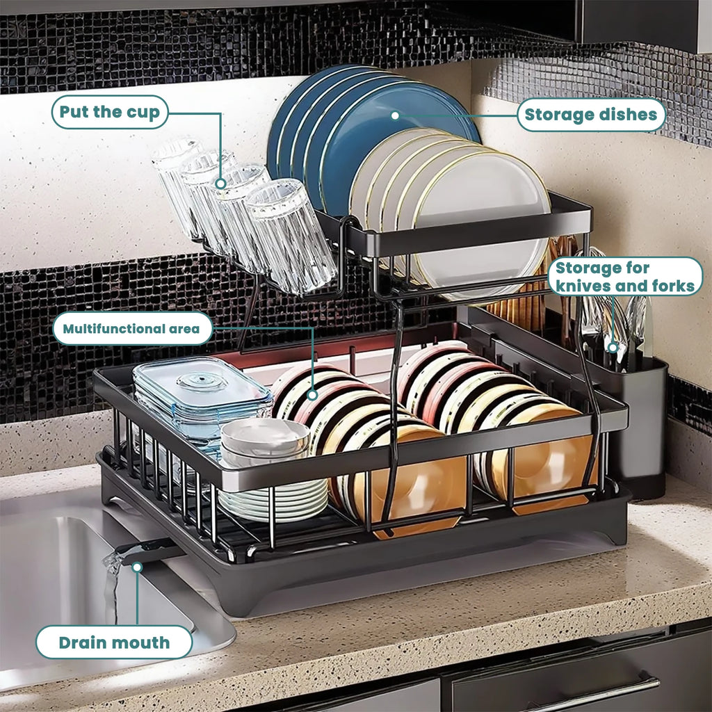 Large 2-Tier Dish Drying Rack